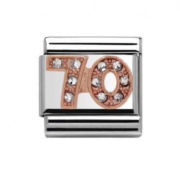Silver with Rose Stone Set 70 Charm