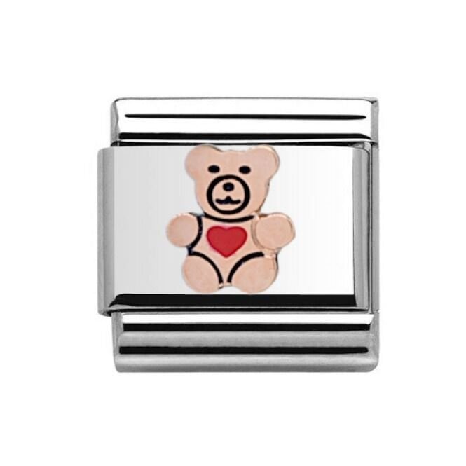 Charmlinks Silver with Rose Teddy Bear Charm