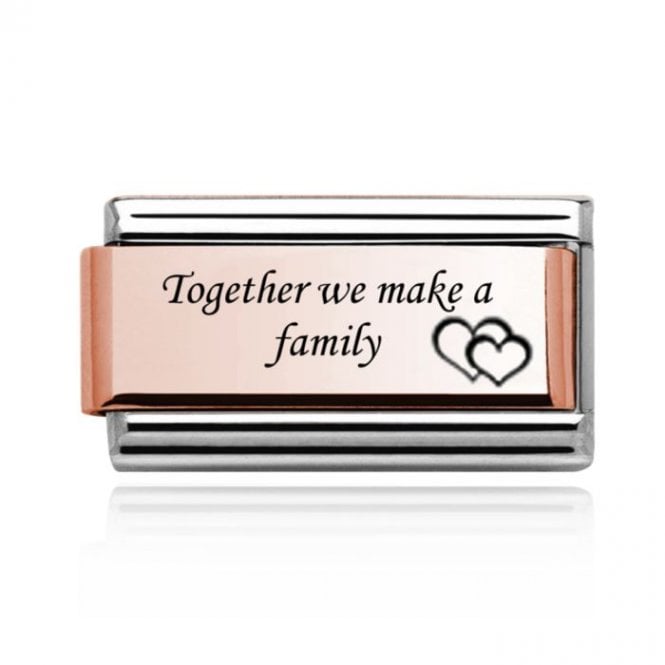 Charmlinks Silver with Rose Together We Make A Family Double Charm