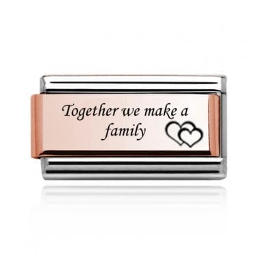 Silver with Rose Together We Make A Family Double Charm