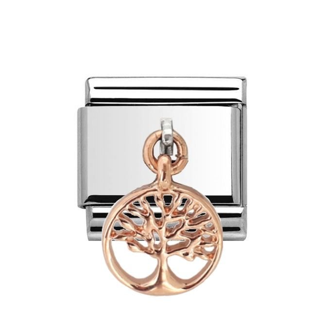 Charmlinks Silver with Rose Tree Drop Charm