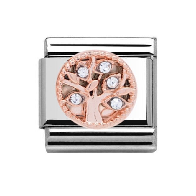 Charmlinks Silver with Rose Tree of Life Charm
