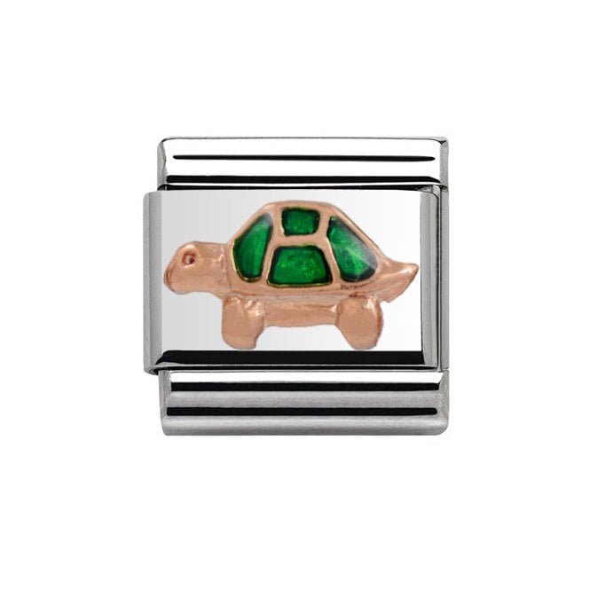 Charmlinks Silver with Rose Turtle Charm
