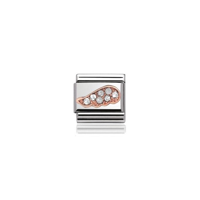 Charmlinks Silver with Rose Wing Stone Set Charm