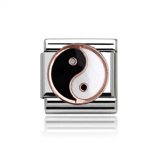 Charmlinks Silver with Rose Ying Yang Charm