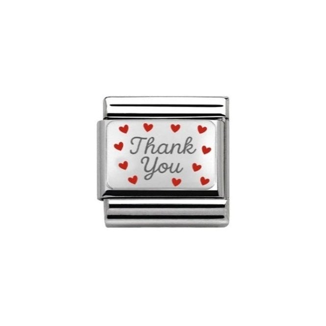 Charmlinks Thank You Red Hearts Silver Charm