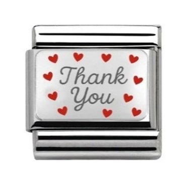 Thank You Red Hearts Silver Charm