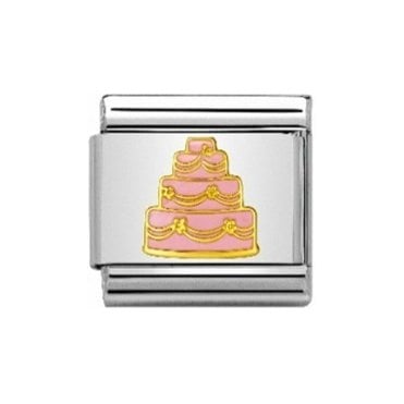 Wedding Cake Gold Silver Charm