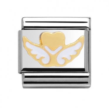 Winged Heart Charm Gold Silver