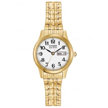 Citizen Eco-Drive Ladies' Gold-Plated Expanding Bracelet Watch EW3152-95A
