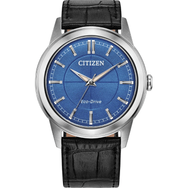 Citizen Eco-Drive Rolan (37mm) Blue Dial / Black Leather Strap Watch
FE7130-01L