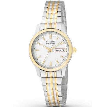 Citizen Ladies Eco-Drive Expanding 2 Colour Bracelet Watch EW3154-90A