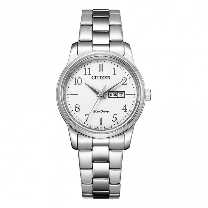 Citizen Ladies Round White Day/Date Dial Stainless Steel EW3261-57A