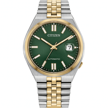 Mens AUTO TSOYOSA Round Green Dial 2 Colour Bracelet Watch NK0024-54X