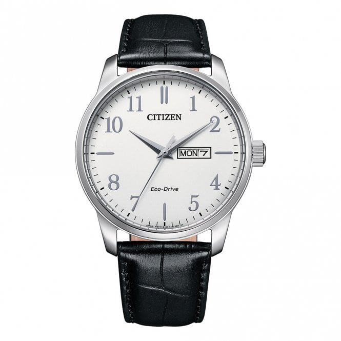 Citizen Mens Round Day/Date Dial Black Strap Watch BM8550-14A