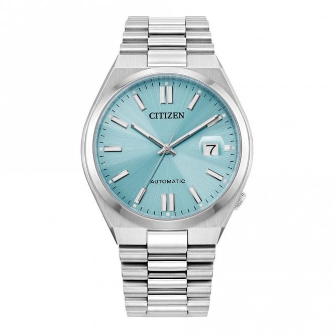 Citizen Mens TSUYOSA Automatic Round Black Dial Stainless Steel Bracelet Watch NJ0150-53M
