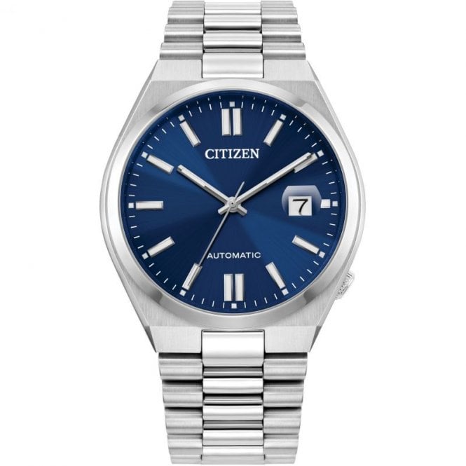 Citizen Mens TSUYOSA Automatic Round Navy Blue Dial Stainless Steel Bracelet Watch NJ0150-56L