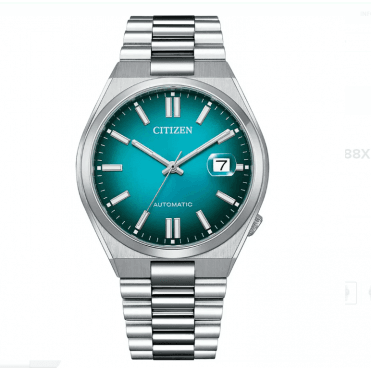Mens Tsuyosa Automatic Round Turquoise Dial Stainless Steal Blue Watch NJ0151-88X