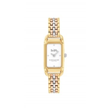 Ladies CADIE Rectangular White Dial Three Tone Bracelet Watch 14504550