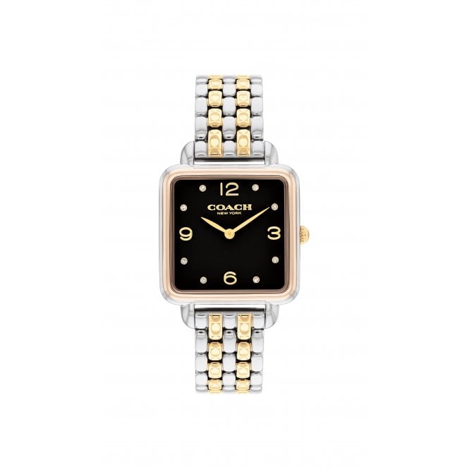 Coach Ladies CASS Black Dial Two Tone Bracelet Watch 14504496