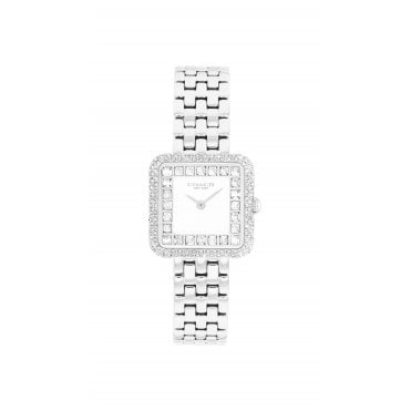 Ladies CASS Square Pave Crystal Dial Stainless Steel Bracelet Watch 14504558