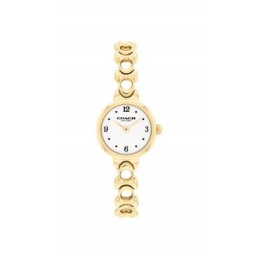 Ladies IRIS Round Ivory Dial Gold Plated Bracelet Watch 14504650