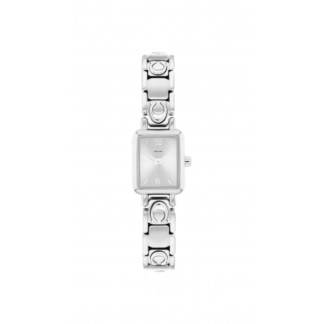 Coach Ladies MARA Rectangle Silver Dial Stainless Steel Fancy Square Bracelet Watch 14504671