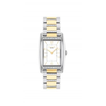 Ladies REESE Rectangle White Dial Stone Set Bezel Gold Plated Bracelet Watch 14504316