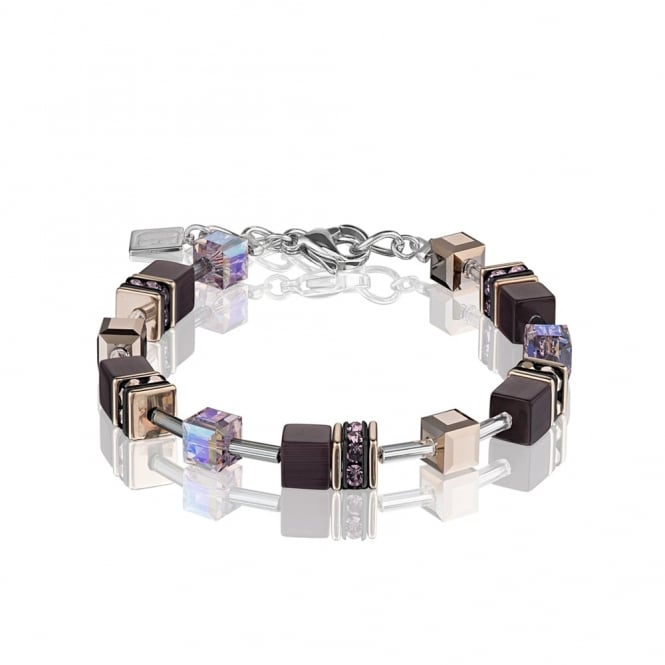 Coeur De Lion Plum Swarovski Crystal Geo Cube Bracelet