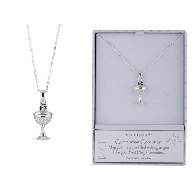 Equilibrium Kids Silver Plated Communion Chalice Pendant & Chain