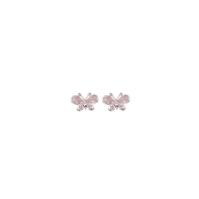 Equilibrium Kids Silver Plated Enamel Butterfly Stud Earrings Colour May Vary