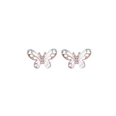 Kids Silver Plated Rainbow Butterfly Earrings Colour May Vary