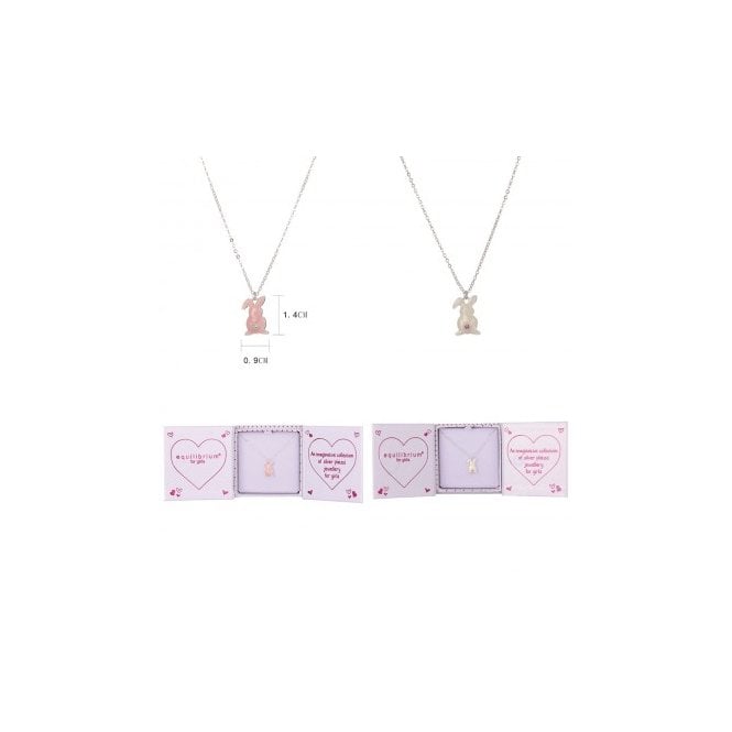 Equilibrium Kids Silver Plated Sparkle Bunny Necklace