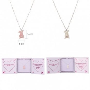 Kids Silver Plated Sparkle Bunny Necklace