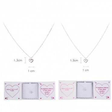 Kids Silver Plated Sparkle Heart Necklace