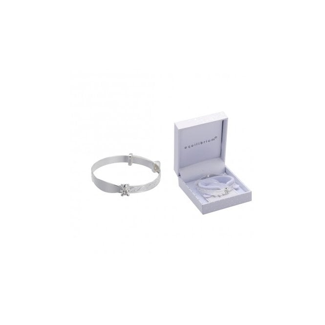 Equilibrium Kids Silver Plated Sparkle Teddy Bangle