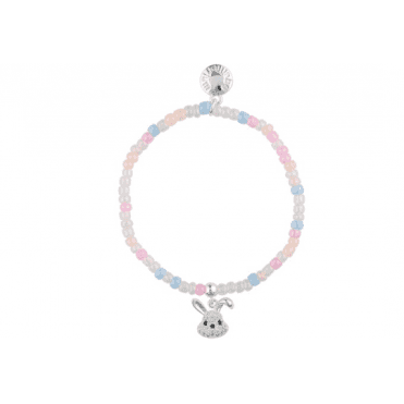 Kids Silver Plated Stone Set Bunny Bracelet