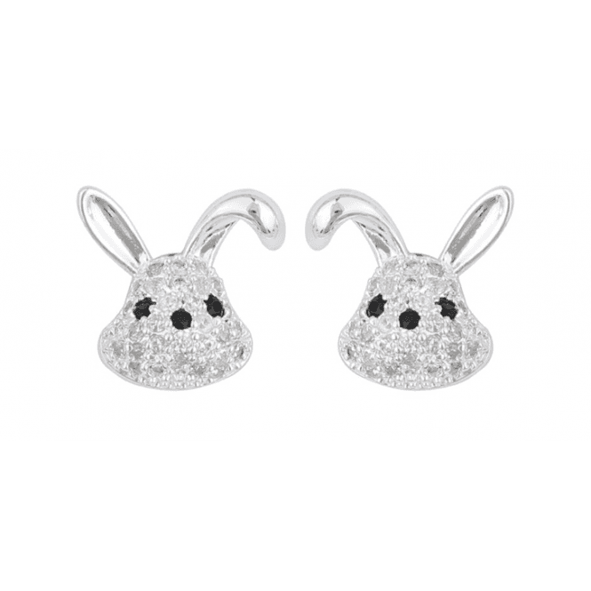Equilibrium Kids Silver Plated Stone Set Bunny Earrings
