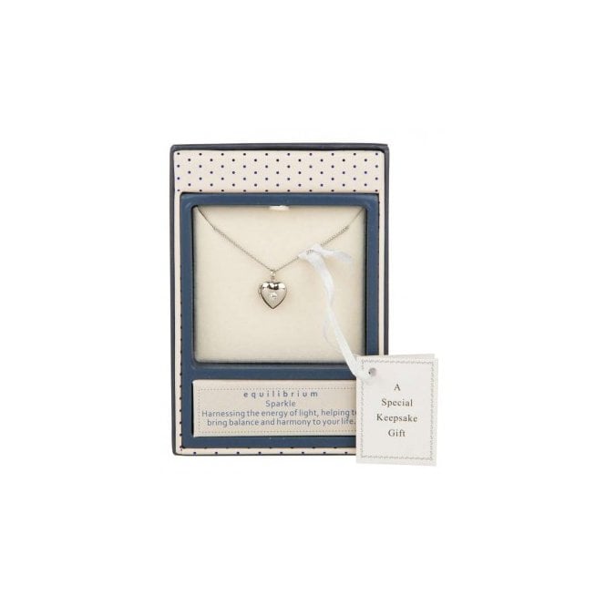 Equilibrium Kids Silver Plated Stone Set Heart Locket & Chain