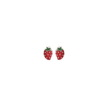 Kids Silver Plated Strawberry Stud Earrings