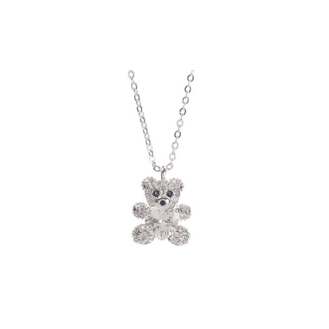 Equilibrium Kids Silver Plated Teddy Necklace