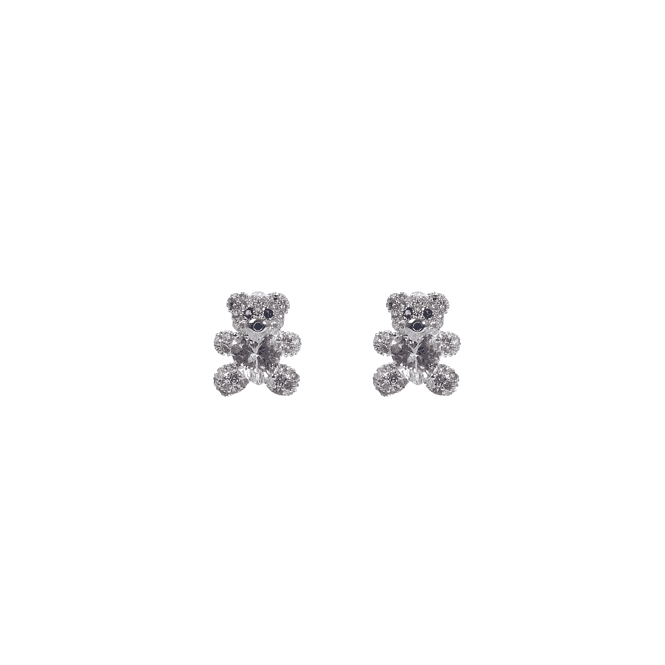 Equilibrium Kids Silver Plated Teddy Stud Earrings
