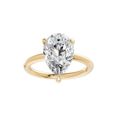18ct 4 Claw Pear Solitaire Lab Diamond Ring 3.1 Carats Size M