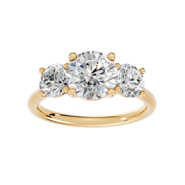 18ct Gold 3 Stone Straight Lab Diamond Ring 2.39 Carats