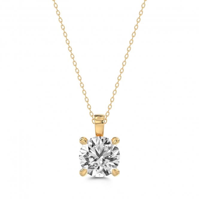 Eternity 18ct Gold 4 Claw Lab Diamond Solitaire Pendant & Chain 1 Carat