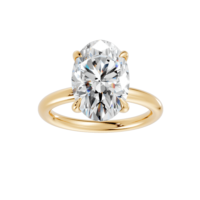 Eternity 18ct Gold 4 Claw Oval Solitaire Lab Diamond Ring 2 Carats