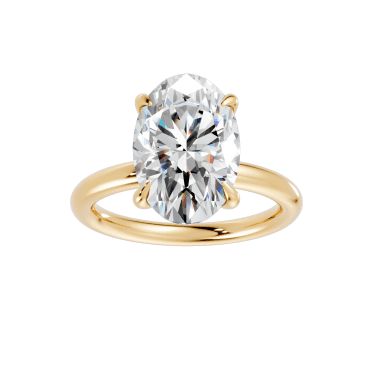 18ct Gold Oval Cut Solitaire Lab Diamond Ring 2.05 Carats