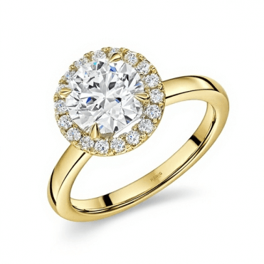 18ct Gold Solitaire Halo Lab Diamond Ring 1.98 Carats