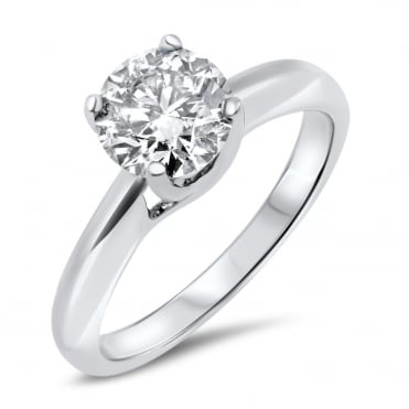 18ct White Gold 1 1/2 Carat Diamond Solitaire Ring