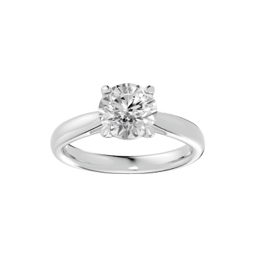 18ct White Gold 4 Claw Round Solitaire Lab Diamond Ring 1 Carat